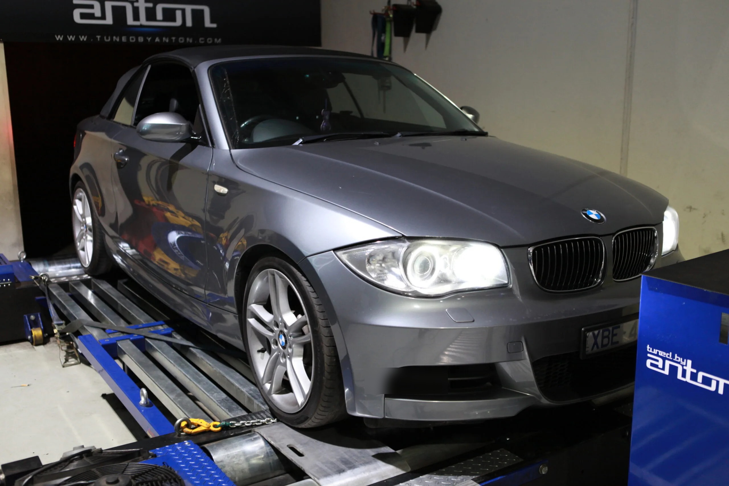 BMW 135i E82 (2009) at Protunes for Stage 3 ECU calibration