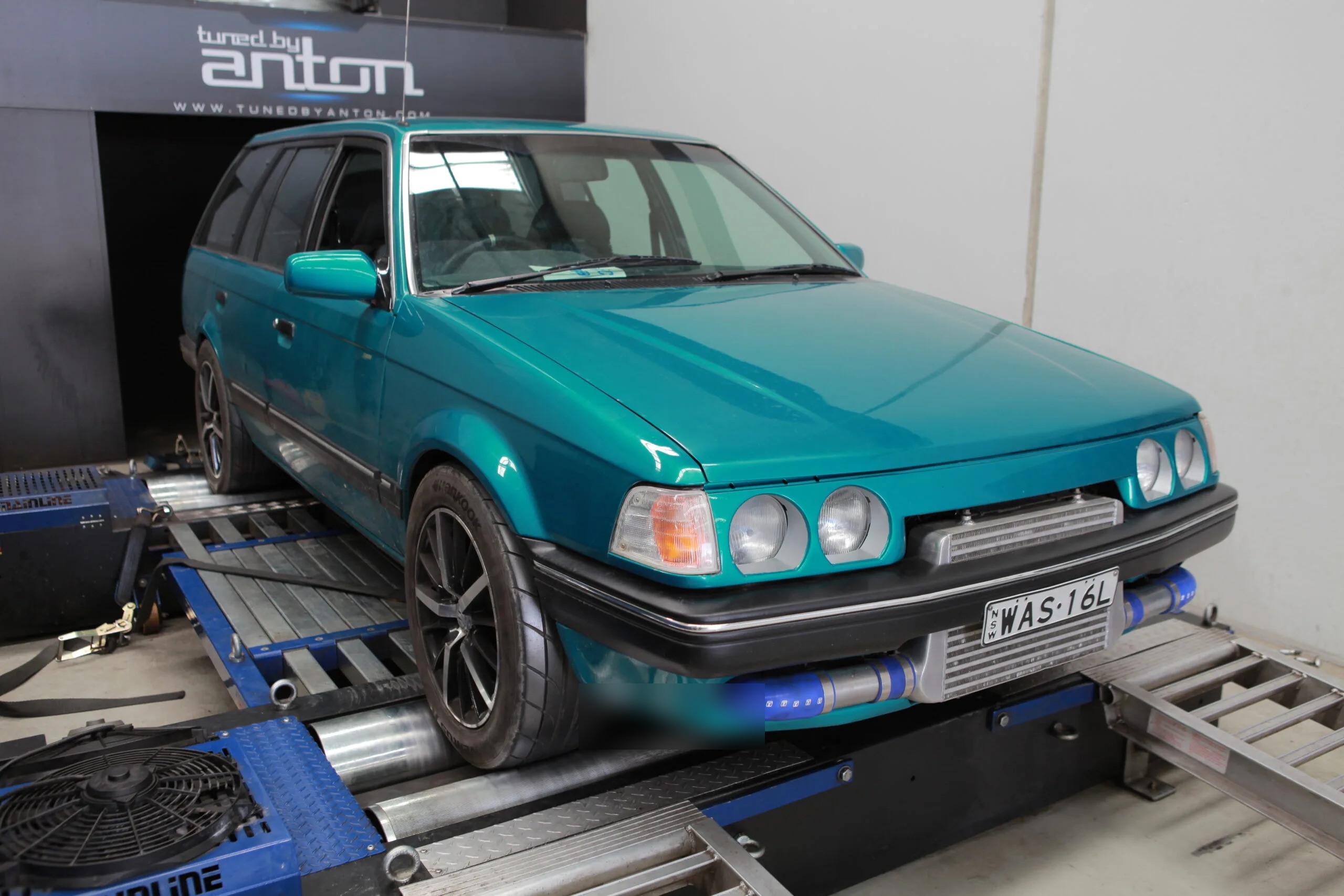 Ford Laser (1988) at Protunes for Stage 3 ECU calibration