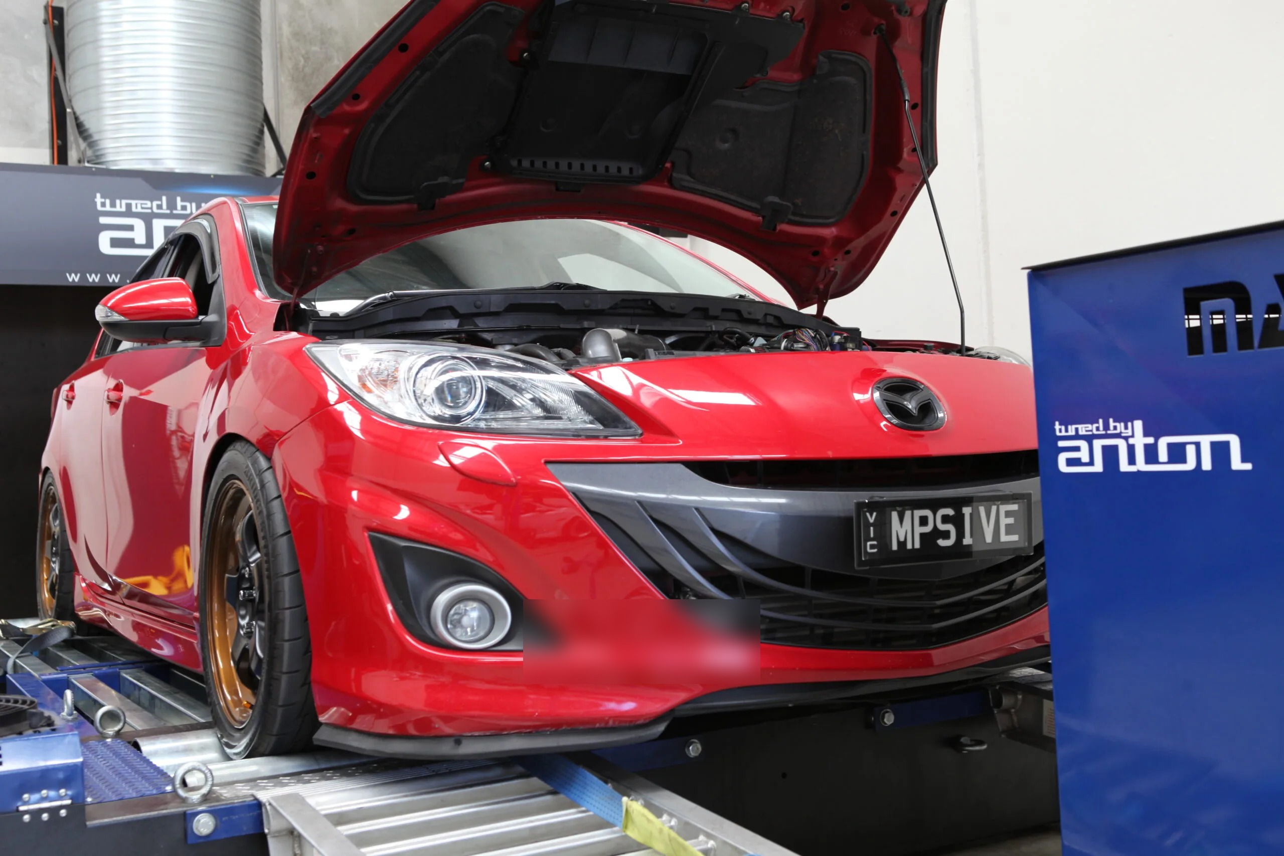 Mazda 3 MPS (2007) at Protunes for Stage 2 ECU calibration