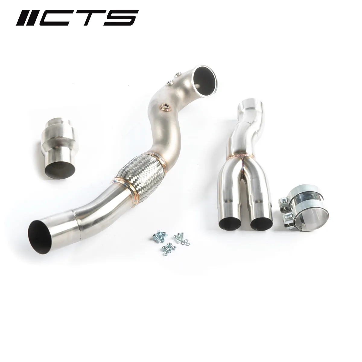 CTS Turbo 8V/8Y RS3 and 8S TTRS 2.5T EVO 3.5" Single High-Flow CAT
