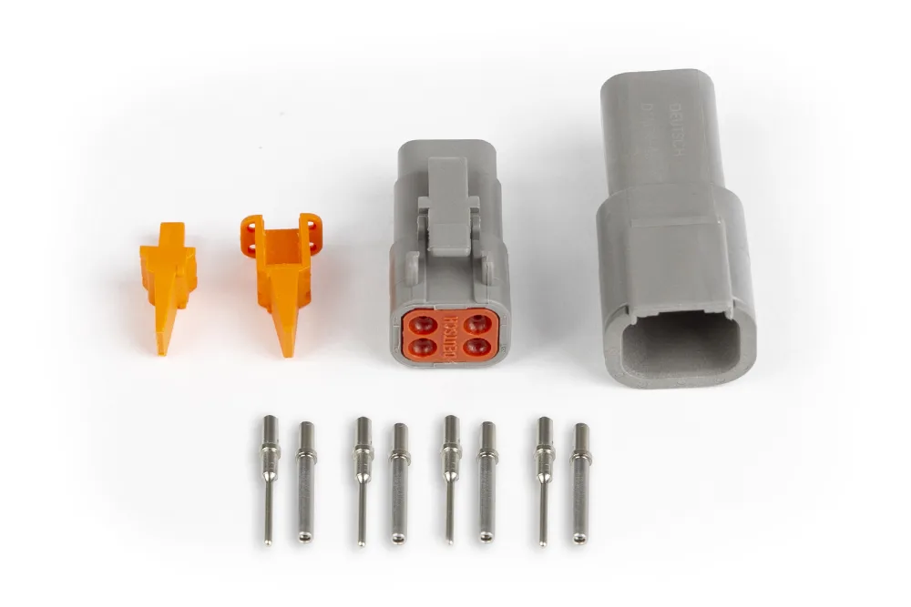 Plug and Pins Only - Matching Set Deutsch DTM-4 Connectors (7.5 Amp)