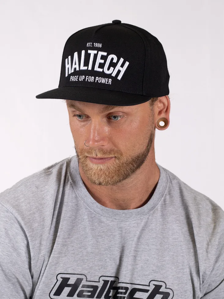 Haltech Snapback Cap - Black & White Size: One size fits all.
