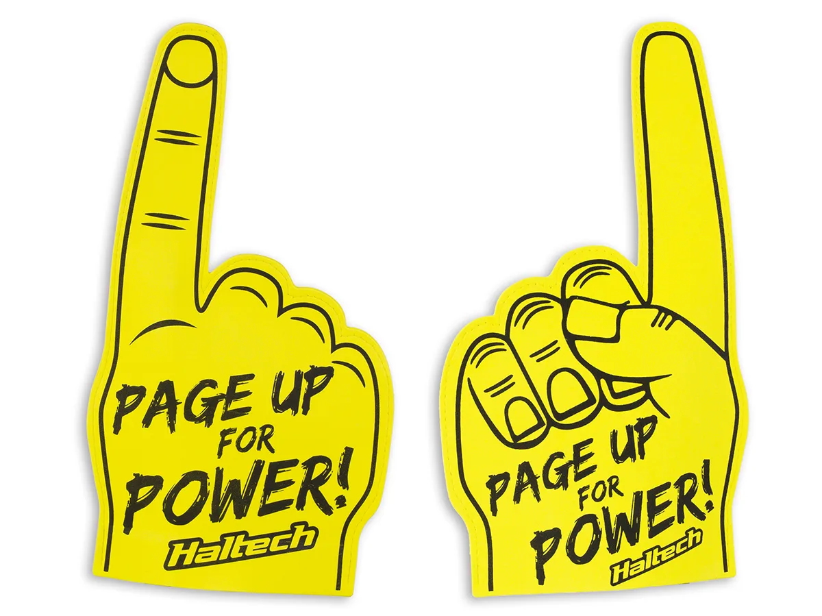 Haltech "Page Up for Power" Foam Finger Size: One Size Fits All Fingers