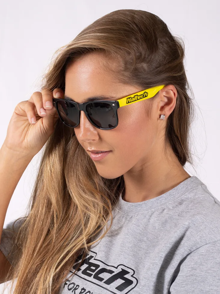 Novelty Sunglasses - Haltech Black and Yellow