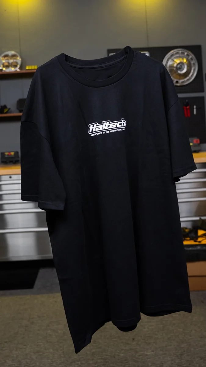 Haltech Classic T-Shirt - Black with White Logo Size: 3XL