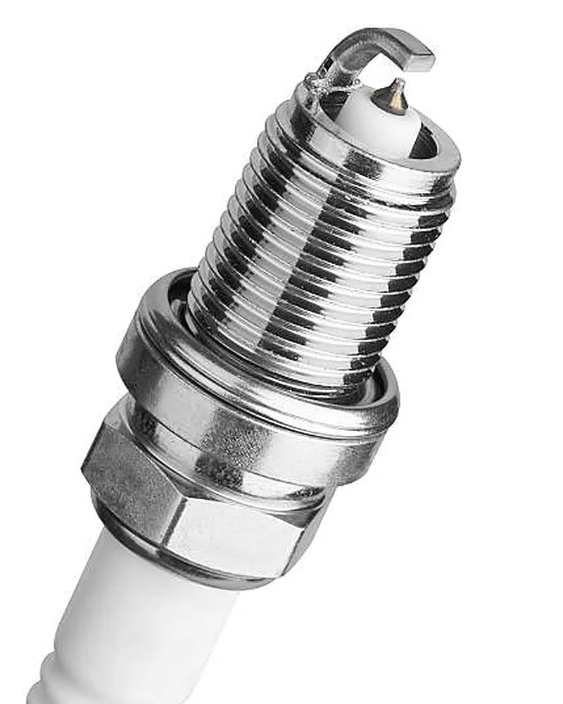 Spark plug electrode side view — combustion deposit reading
